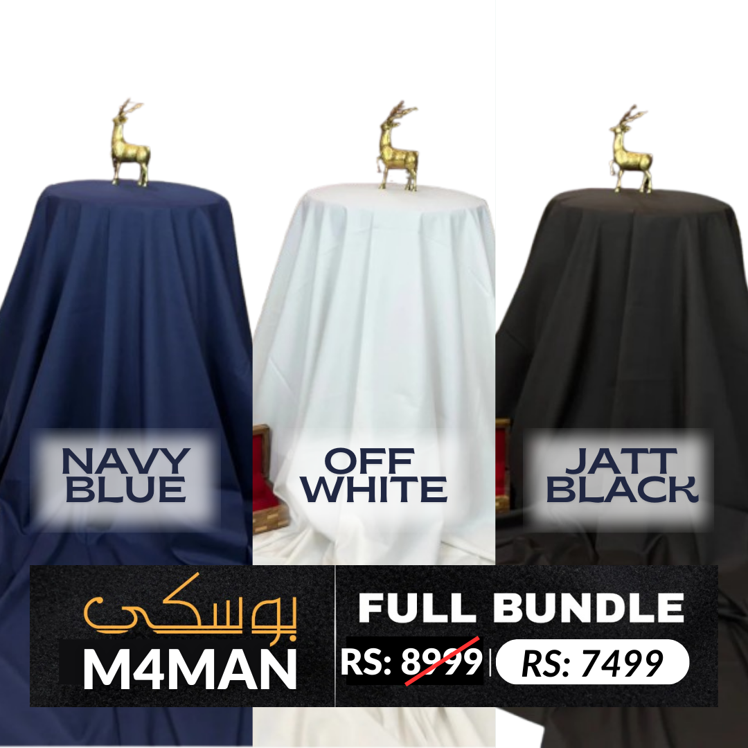 BUNDLE OF 3 Suits in Four Seasons Premium Soft & Wrinkle Free Boski (Parcel Allow to Open)