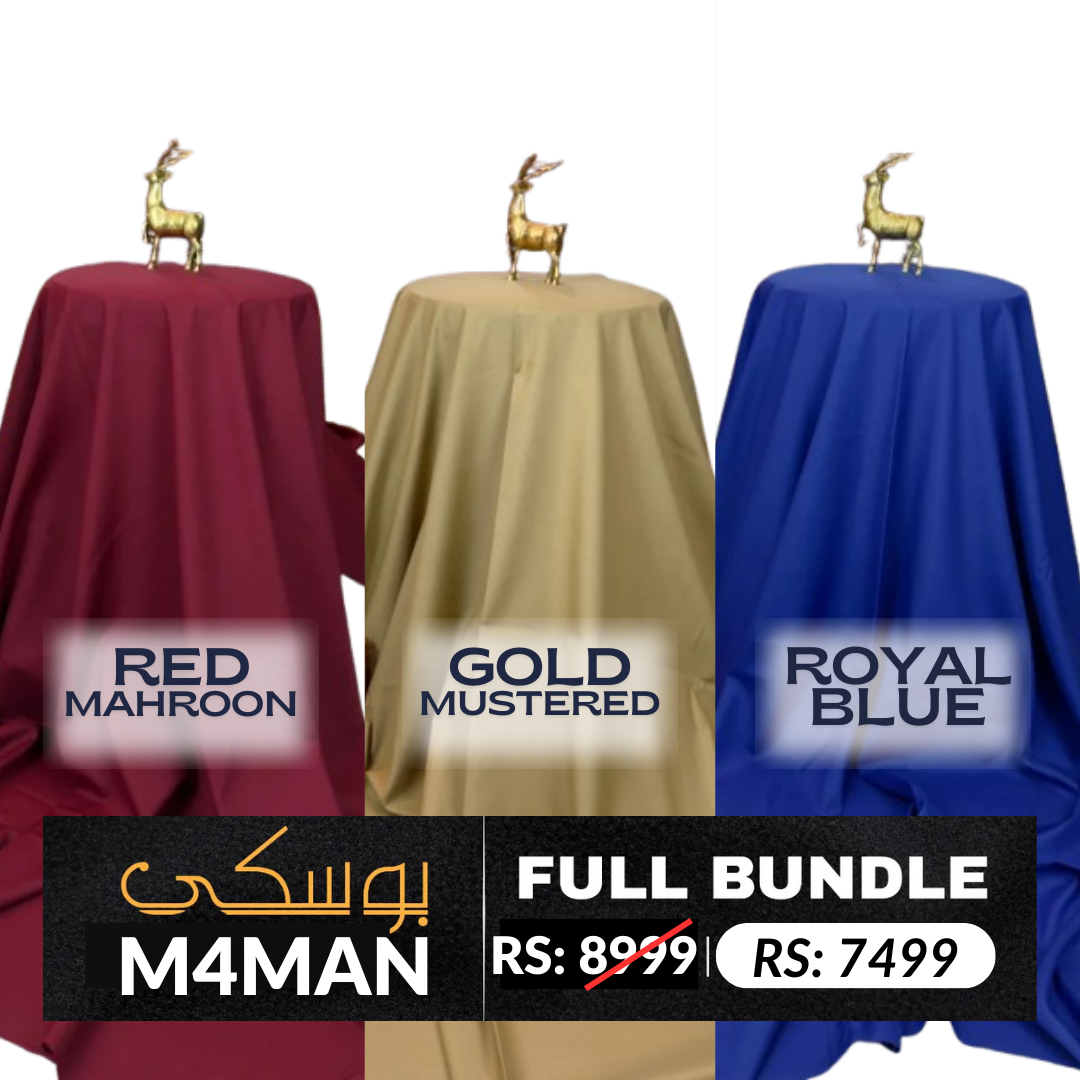 BUNDLE OF 3 Suits in Four Seasons Premium Soft & Wrinkle Free Boski (Parcel Allow to Open)