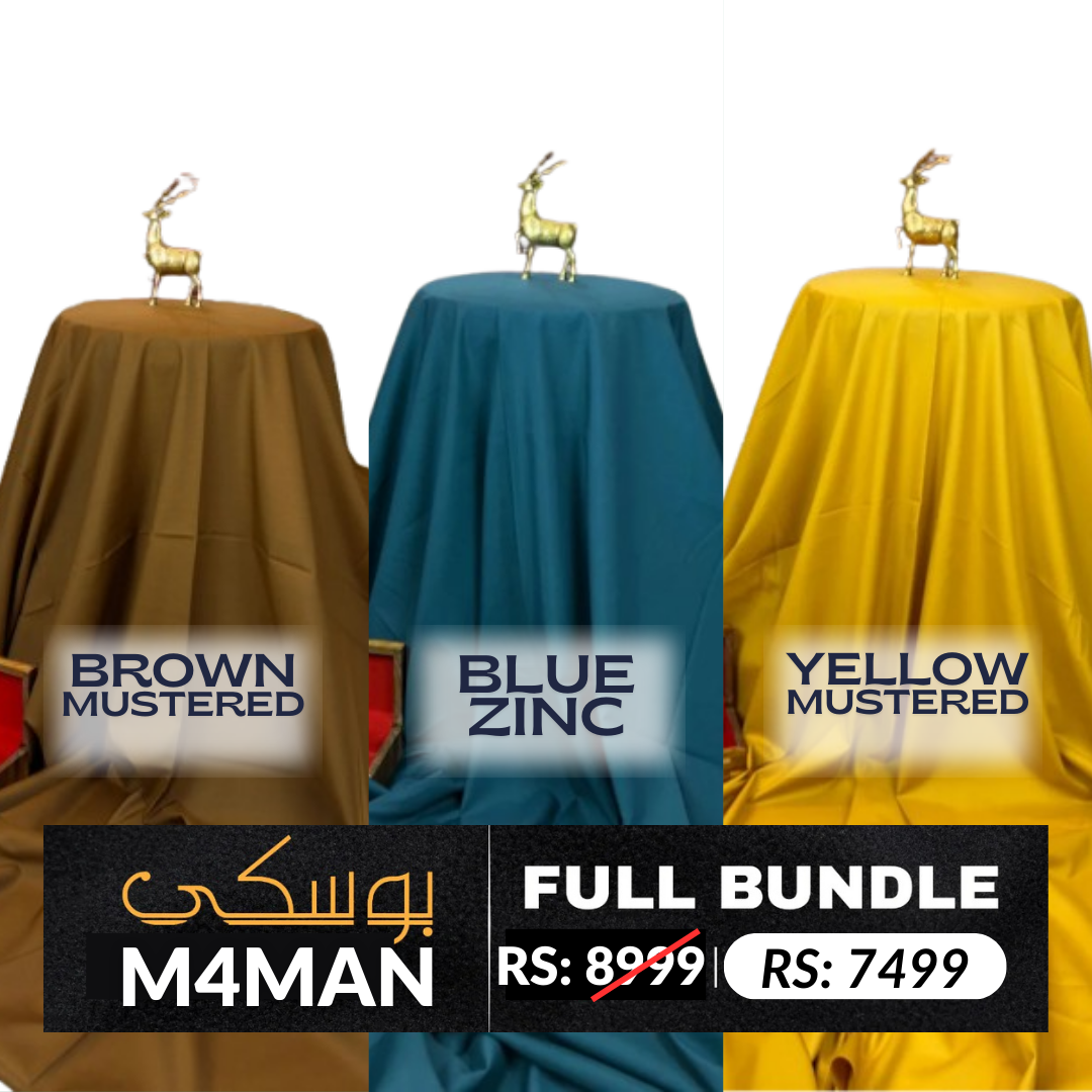 BUNDLE OF 3 Suits in Four Seasons Premium Soft & Wrinkle Free Boski (Parcel Allow to Open)