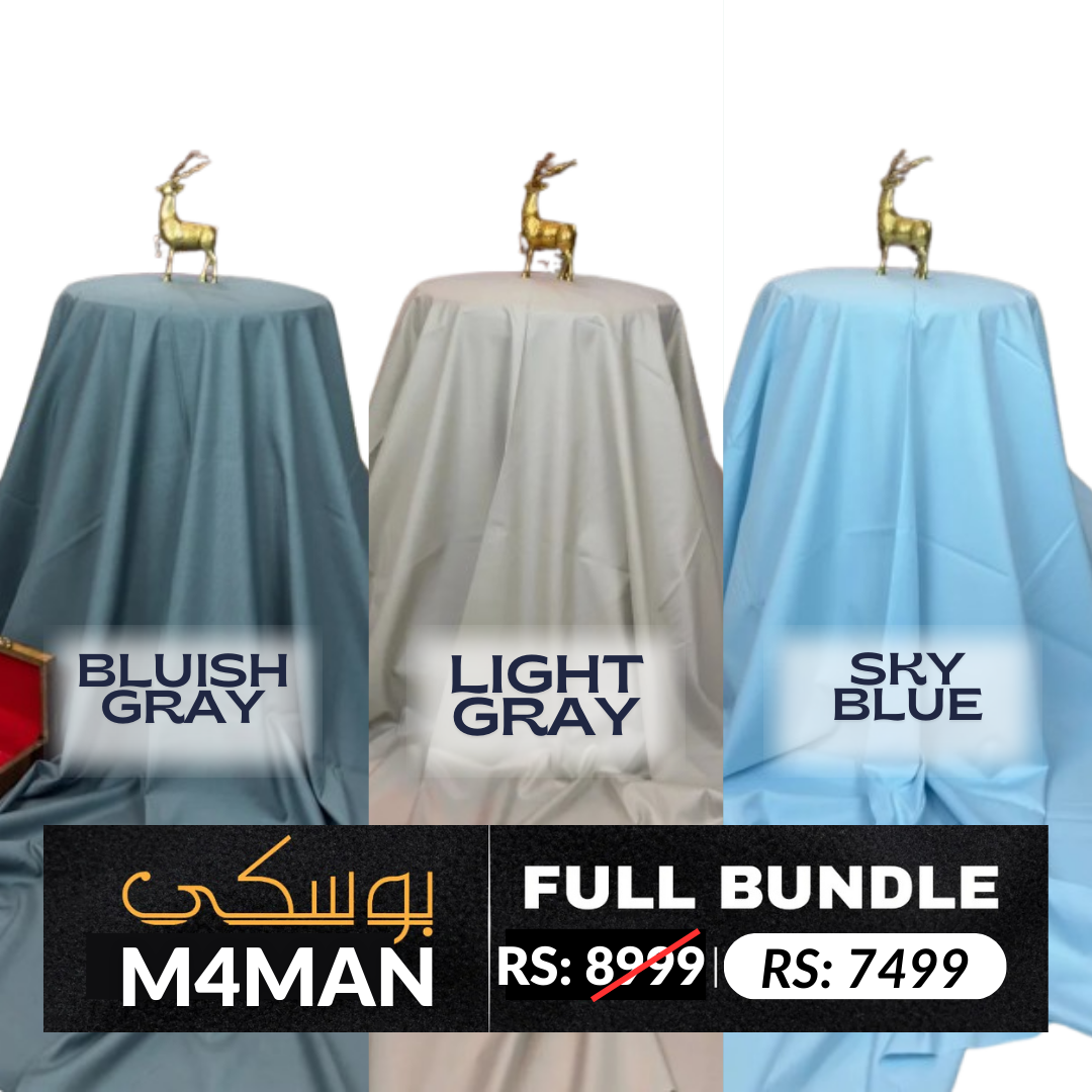 BUNDLE OF 3 Suits in Four Seasons Premium Soft & Wrinkle Free Boski (Parcel Allow to Open)