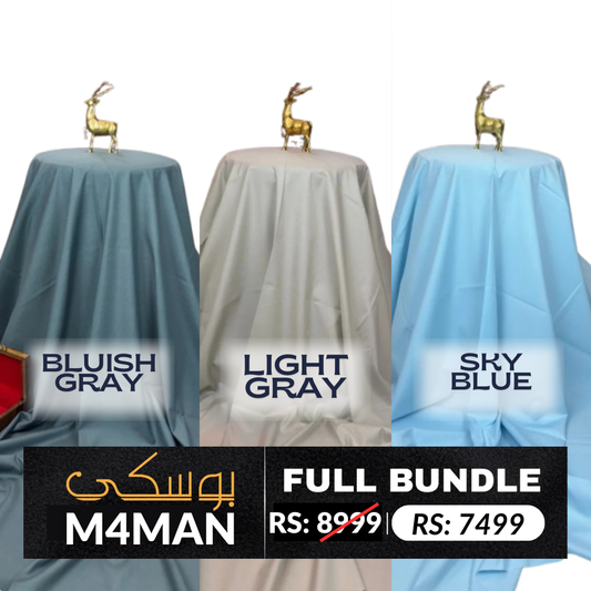 BUNDLE OF 3 Suits in Four Seasons Premium Soft & Wrinkle Free Boski (Parcel Allow to Open)
