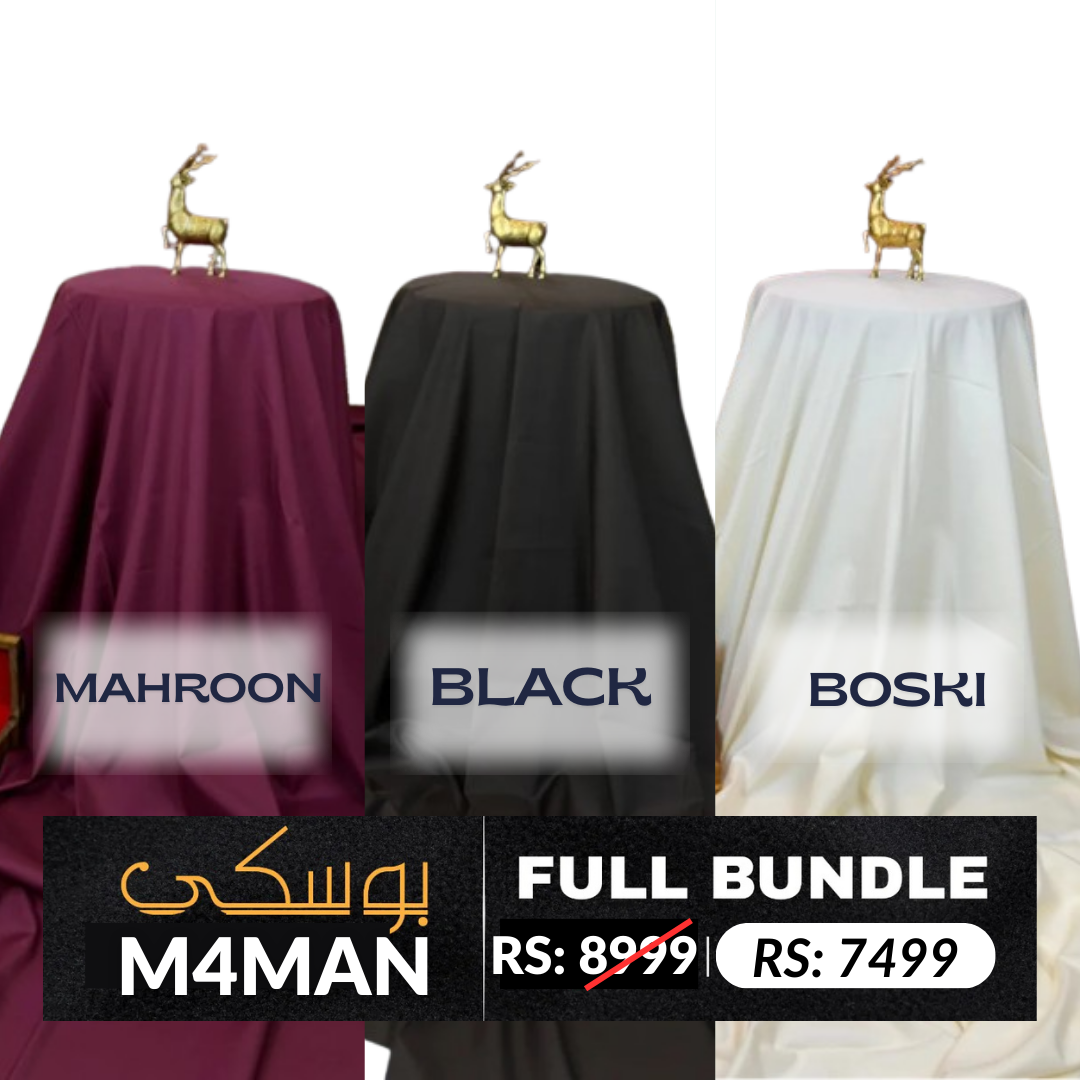 BUNDLE OF 3 Suits in Four Seasons Premium Soft & Wrinkle Free Boski (Parcel Allow to Open)
