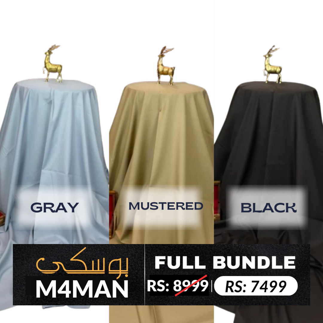 BUNDLE OF 3 Suits in Four Seasons Premium Soft & Wrinkle Free Boski (Parcel Allow to Open)