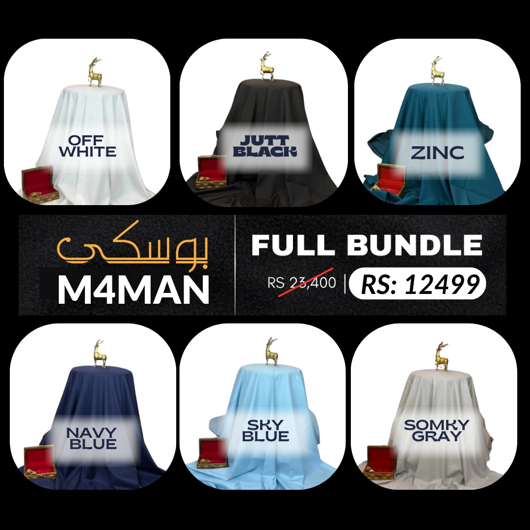 BUNDLE OF 6 Suits in Premium Soft & Wrinkle Free Boski (Parcel Allow to Open)
