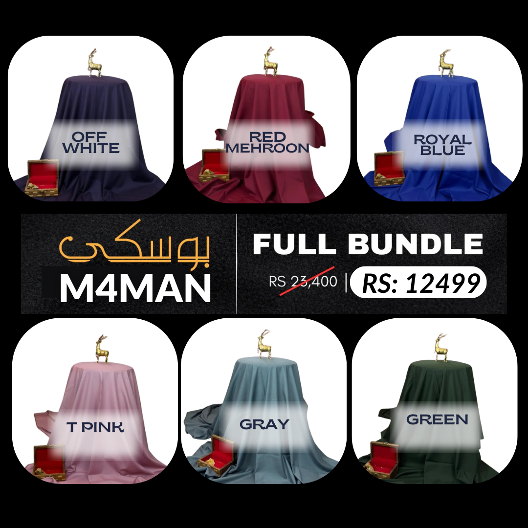 BUNDLE OF 6 Suits in Premium Soft & Wrinkle Free Boski (Parcel Allow to Open)