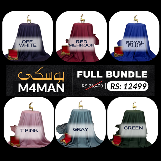 BUNDLE OF 6 Suits in Premium Soft & Wrinkle Free Boski (Parcel Allow to Open)