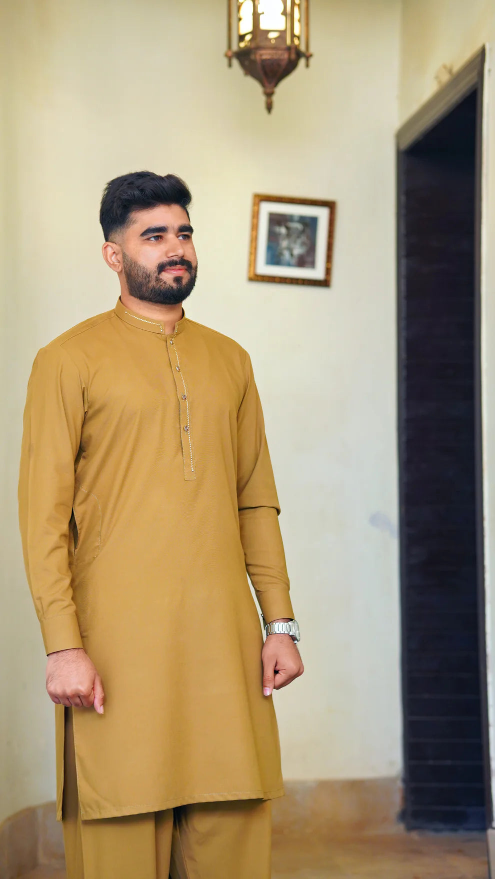 STITCHED PREMIUM 🔥 SHALWAR KAMEEZ WITH BAN WITH SAME COLOR STRIP (M4-0017)